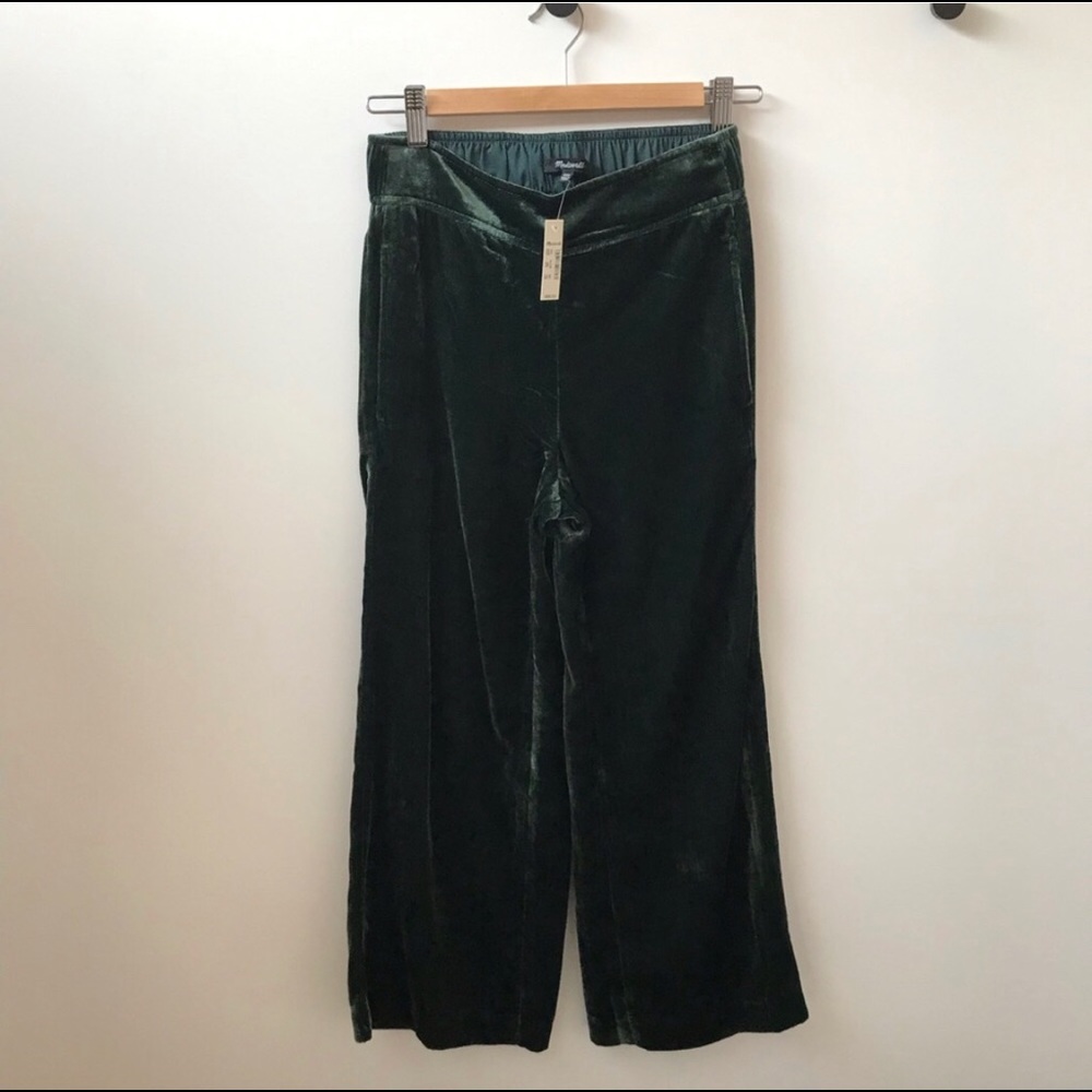 Madewell XXS Grn Velvet Huston Pull-On Crop Pants